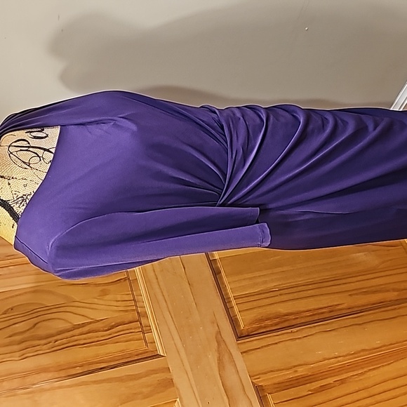 Size 14 connected apparel new without tags purple 3/4 length sleeve dress - Picture 5 of 11